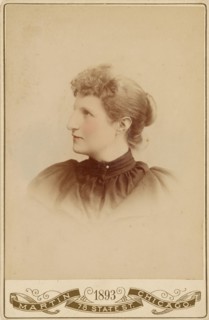 Unidentified woman, in profile to left, 1893. Creator: Martin.