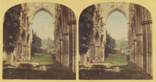Rievaulx Abbey - interior of Choir, looking north, late 1850s. Creator: Ogle & Edge.
