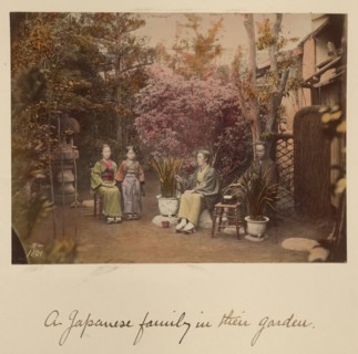 A Japanese family in their garden, about 1873-1883. Creator: Shinichi Suzuki I.