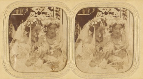 Two women in wedding dresses, 1855-1860. Creator: Unknown.