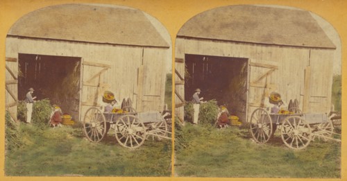 Husking Scene., about 1870-1880. Creator: Unknown.