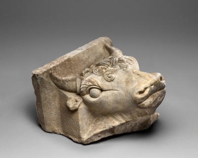 Figured Capital with Bull's Head, about A.D. 180. Creator: Unknown.
