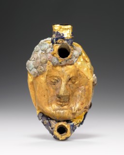 Lamp with Mask overlaid with gold foil, 1st century B.C.-1st century A.D. Creator: Unknown.