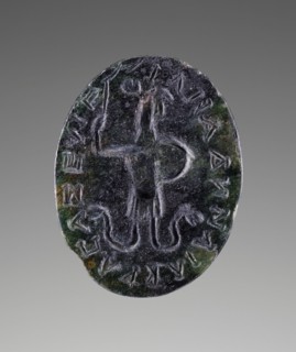 Engraved Gem with Abrasax and a magical inscription, A.D. 100-250. Creator: Unknown.