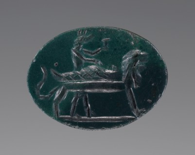 Engraved Gem with Anubis and Osiris, A.D. 100-250. Creator: Unknown.