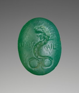Engraved Gem with Chnoubis, A.D. 100-250. Creator: Unknown.