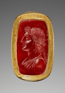 Engraved Gem with Alexander the Great inset Into a Hollow Ring, 1st century B.C. Creator: Unknown.
