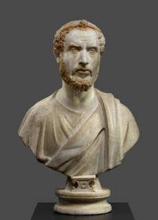 Portrait Bust of Man, Perhaps a Priest of Serapis, A.D. 180-220. Creator: Unknown.