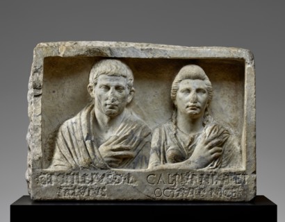 Funerary Relief with Busts of Popillius and Calpurnia, A.D. 1-20. Creator: Unknown.