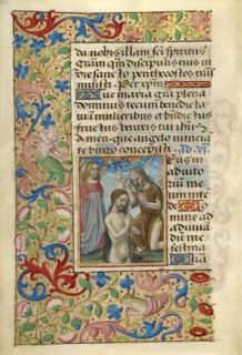 Baptism of Christ; Poncher Hours, about 1500. Creator: Master of Cardinal Bourbon.