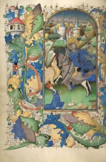 Saint George and the Dragon; Book of Hours, about 1450-1455. Creator: Master of Guillebert de Mets.