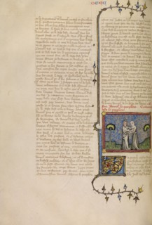 Hosea and Gomer, about 1360-1370. Creator: Master of Jean de Mandeville.