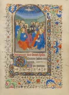 Pentecost; Book of Hours, about 1420-1430. Creator: Master of the Harvard Hannibal.