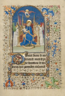 The Virgin and Child Enthroned; Book of Hours, about 1420-1430. Creator: Master of the Harvard Hannibal.
