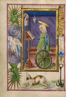 Saint Catherine of Alexandria; Gualenghi-d'Este Hours, about 1469. Creator: Taddeo Crivelli.