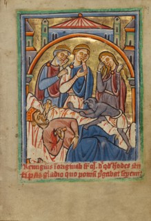 The Suicide of Herod, about 1190-1200; text added about 1480-1490. Creator: Unknown.