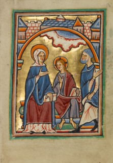 Christ Blessing His Parents, about 1190-1200. Creator: Unknown.