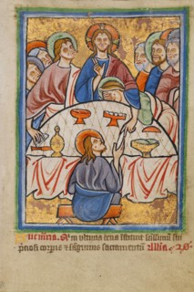 The Last Supper, about 1190-1200; text added about 1480-1490. Creator: Unknown.