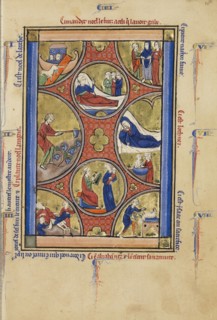 Scenes from the Lives of Noah and Abraham; Wenceslaus Psalter, about 1250-1260. Creator: Unknown.