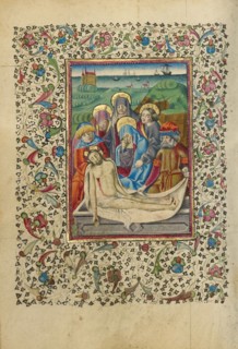 The Lamentation and The Entombment; Book of Hours, about 1460. Creator: Unknown.