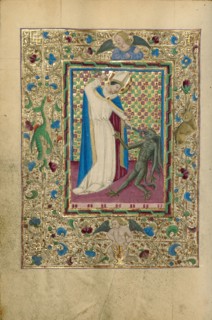 Saint Eligius Overpowering a Devil; Book of Hours, about 1460. Creator: Unknown.