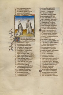 The Personification of Reason Instructing the Lover; Roman de la Rose, about 1405. Creator: Unknown.