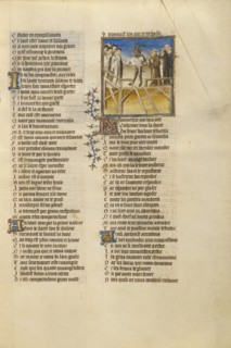 The Antichrist before Scholars and Monks; Roman de la Rose, about 1405. Creator: Unknown.