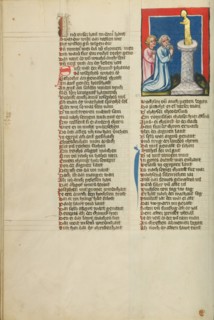 Serapis's Idolatry; Weltchronik, about 1400-1410. Creator: Unknown.