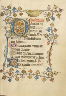 Decorated Initial D; Book of Hours, about 1405-1410. Creator: Unknown.