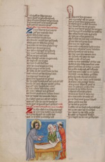 Christ Raising a Dead Man; Weltchronik, about 1400-1410. Creator: Unknown.