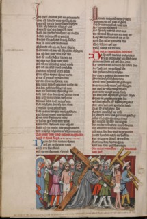 The Way to Calvary; Weltchronik, about 1400-1410. Creator: Unknown.