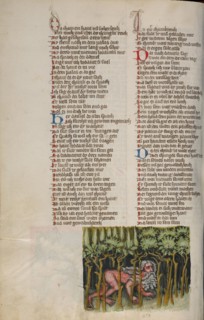 Nebuchadnezzar as a Wild Animal; Weltchronik, about 1400-1410. Creator: Unknown.