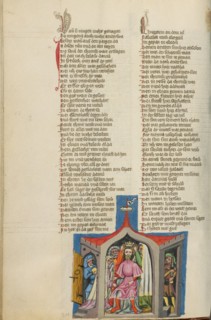 The Anointing of David; Weltchronik, about 1400-1410. Creator: Unknown.