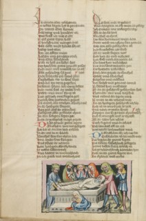 The Burial of Abraham; Weltchronik, about 1400-1410. Creator: Unknown.