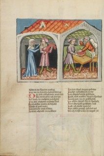 Jacob's Deceit; Weltchronik, about 1400-1410. Creator: Unknown.