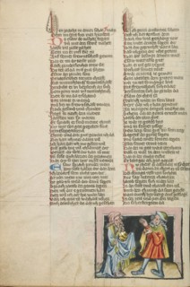 Jacob's Reconciliation with Esau; Weltchronik, about 1400-1410. Creator: Unknown.