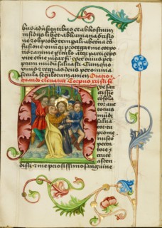 Initial A: The Betrayal of Christ; Prayer Book, about 1470-1480. Creator: Workshop of Valentine Noh.