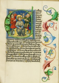 Initial C: The Mocking of Christ; Prayer Book, about 1470-1480. Creator: Workshop of Valentine Noh.