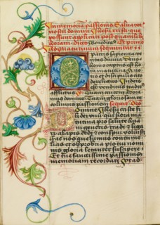Decorated Initial O; Prayer Book, about 1470-1480. Creator: Workshop of Valentine Noh.