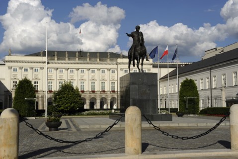 Equestrian statue of Prince Jozef Poniatowski (1763-1813), Presidential Palace, Warsaw, Poland,2013. Creator: LTL.