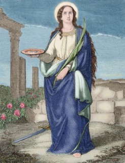 Saint Lucia of Syracuse, Christian martyr, 1853.  Creator: Tord.