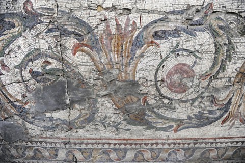 Acanthus frieze, mosaic pavement in the Great Palace of Constantinople, 4th-6th century. Creator: Unknown.