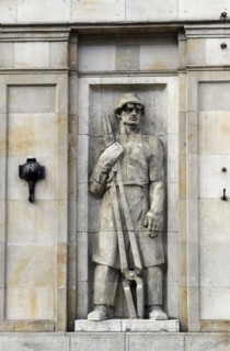 Socialist relief, Constitution Square, Warsaw, Poland. Creator: Unknown.
