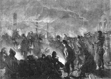 French prisoners at the Orleans railway station, 1871. Creator: Unknown.