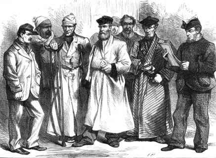 Convalescent soldiers at the Protestant Ambulance, Bordeaux, 1871. Creator: Unknown.