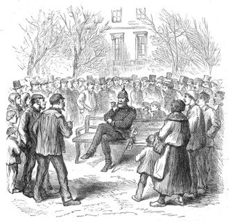 The Germans in Paris: an object of great curiosity, Champs Elysées, 1871. Creator: Unknown.