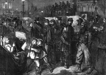 Night scene in Bordeaux, 1871. Creator: Unknown.