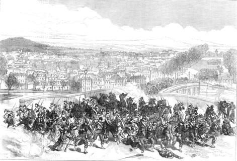 The Civil War in Paris: Communists routed at the Bridge of Neuilly, 1871. Creator: C. R..