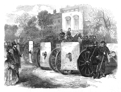 The French Siege of Paris: mitrailleuse with shields, 1871. Creator: Unknown.