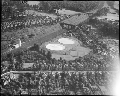 The L.M.S.R Water Reservoirs, Oxhey, Hertfordshire, c1930s. Creator: Arthur William Hobart.